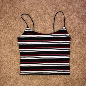 Pacsun Basics Striped Cropped Tank Top